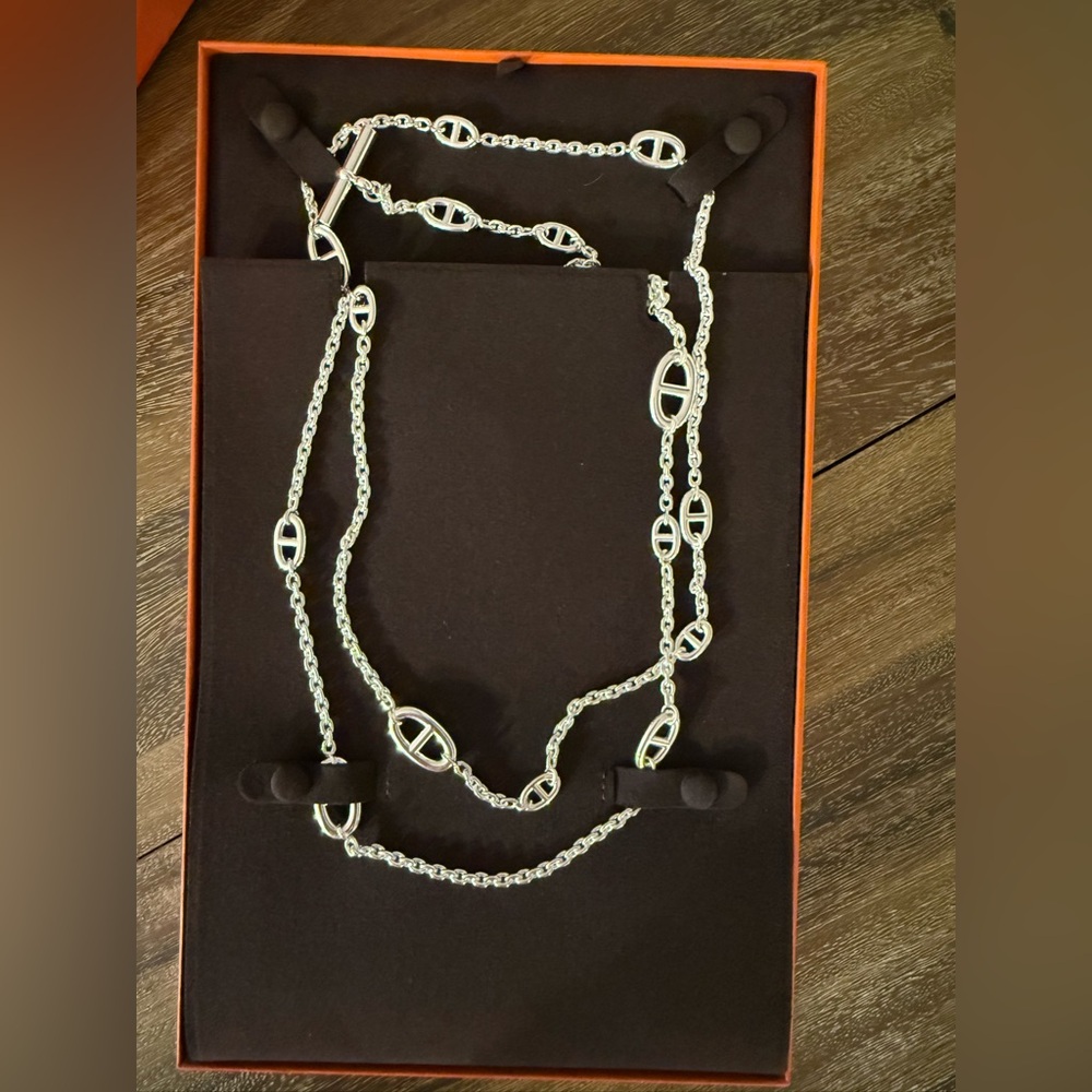 Hermes Silver Farandole 120 necklace